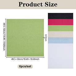 リネン刺繍生地6枚  正方形  ミックスカラー  495~500x495~500x0.7mm&nbsp;DIY-WH0750-428