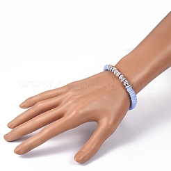 Bracelets élastiques faits à la main de perles heishi en pâte polymère&nbsp;BJEW-JB05303-04