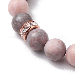 Эластичные браслеты из натуральной розовой яшмы диаметром 8.5 мм&nbsp;BJEW-JB10256-01