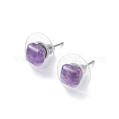 Natürliche Amethyst-Ohrstecker für Frauen&nbsp;EJEW-K091-01P-08