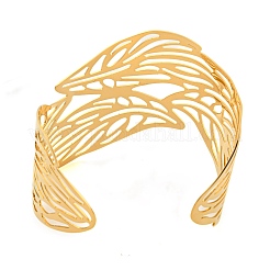 Ионное покрытие (ip) полые открытые браслеты-манжеты из нержавеющей стали 304 BJEW-S151-01G-07