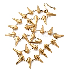 Женские цепочки из нержавеющей стали 304 с шипами и конусообразными звеньями&nbsp;NJEW-G192-01G