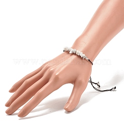 Браслет из плетеных бусин из синтетической говлитовой крошки&nbsp;BJEW-JB08019-13