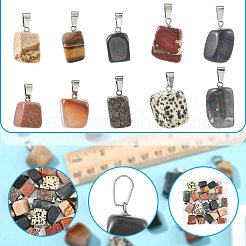 20шт 10 стиля подвески из натуральных и синтетических смешанных драгоценных камней&nbsp;G-FS0005-93P-02