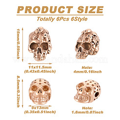 6 шт. 6 бусины из нержавеющей стали 304 STAS-PJ0001-28