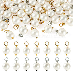 40 Stück 2 Farben Muschelperle runde Charms&nbsp;PALLOY-TA00340
