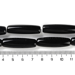 Нити бусин из натурального черного оникса-агата&nbsp;G-NH0019-C05-15