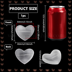 Декоративные чаши из натурального селенита в форме сердца AJEW-WH0460-043A