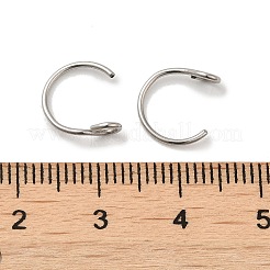 変色しない304ステンレススチールピアスフック  バルーンイヤーワイヤー  ステンレス鋼色  20ゲージ  10x9.5x0.8mm  穴：2mm&nbsp;STAS-P336-06P
