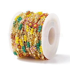 Латунные эмалированные цветочные звенья цепи CHC-P009-33G