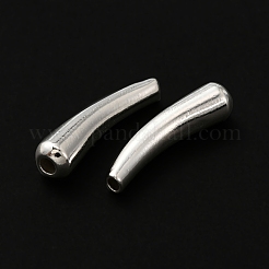 真鍮製チューブビーズ  鉛フリー＆カドミウムフリー  925銀メッキ  19.5x5mm  穴：1.4~2mm&nbsp;KK-O143-47S