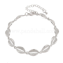 Женские браслеты-цепочки из латуни в форме ракушек каури&nbsp;BJEW-K248-07B-P