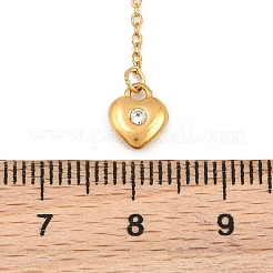 Colliers longs en acier inoxydable 304 avec pendentif cœur en strass et cristal pour femmes&nbsp;SA-CBA48C7-05G