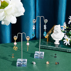 30 шт. 5 цвета ионного покрытия (IP) в форме сердца из нержавеющей стали 304 фурнитура для сережек-гвоздиков EJEW-DC0001-01