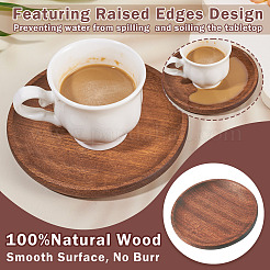 4 tapis de tasse en bois.&nbsp;AJEW-MB0001-18A