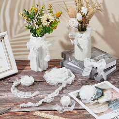 4 шт. 4 стиля двухслойная и однослойная ткань с кружевной отделкой из чинлона DIY-WR0003-87A