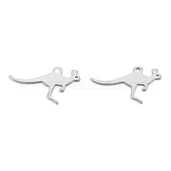 変色しない201ステンレススチールペンダント  恐竜  ステンレス鋼色  11x19x1mm  穴：1.2mm&nbsp;STAS-N098-124P