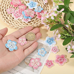 24 шт. 2 пакета цветочных вышитых заплаток на ткани&nbsp;PATC-CA0001-38