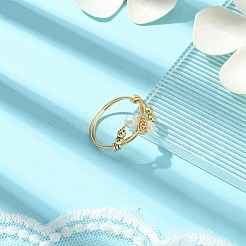 Кольцо на палец с жемчугом-ракушкой RJEW-TA00115