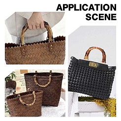 アーチ形のプラスチック模造竹バッグ ハンドル  合金製 D リングねじ込み式シャックル付き  バッグ交換用アクセサリー用  カーキ  11x13.2x1.45cm  穴：4mm&nbsp;FIND-WH0111-303A