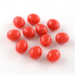 Овальной имитация драгоценных камней акриловые бусины OACR-R038-M