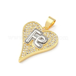 Латунные микропаве прозрачные подвески с фианитом&nbsp;KK-P350-26A-02