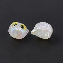 UVメッキアクリルビーズ  猫ビーズ  透明  16.5x19x16mm  穴：3.5mm&nbsp;PACR-M003-08A
