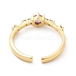 Открытое кольцо-манжета фиолетового кубического циркония&nbsp;KK-K270-07G