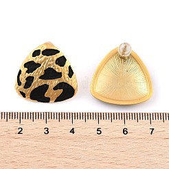 Pendientes de botón de latón esmaltado con estampado de leopardo para mujer&nbsp;EJEW-U055-15D-G
