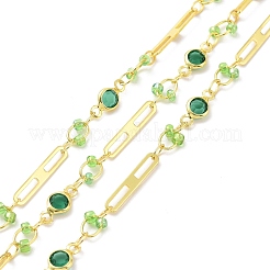 Настоящие овальные и плоские круглозвенные цепи из латуни с покрытием из 18-каратного золота CHC-F844-10B