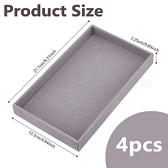 Прямоугольные бархатные подносы для демонстрации ювелирных изделий для колец&nbsp;ODIS-WH0113-14B