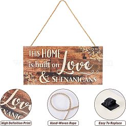 Настенные украшения из натурального дерева для украшения дома входной двери&nbsp;AJEW-FG0001-26