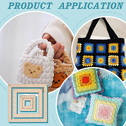 Квадратные деревянные линейки для вязания DIY-WH0504-227