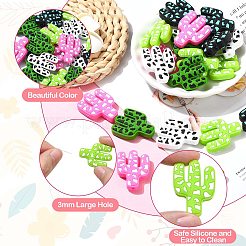 20 шт. 5 цвета кактус пищевые экологически чистые силиконовые фокусные бусины&nbsp;SIL-CJ0001-74