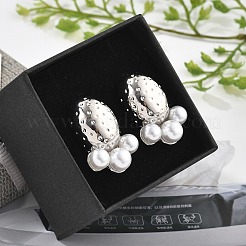 Овальные серьги-гвоздики из латуни EJEW-R016-07P