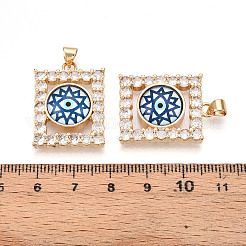 Pendenti in ottone micro pavé di zirconi cubici trasparenti per donna&nbsp;KK-T070-91A-08