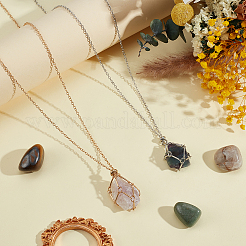 6 шт. 2 цвета железный кабель цепь пустой макраме мешочек кулон слайдер ожерелье изготовление&nbsp;NJEW-NB0001-32