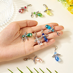 Украшение подвески из стекла и сплава «ангел»&nbsp;HJEW-TAC0055