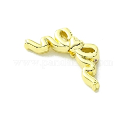 合金ビーズ  蝶結び  ゴールドカラー  9x21x4.5mm  穴：1.8mm&nbsp;FIND-Z045-17G