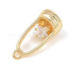 Латунные микропаве прозрачные подвески с фианитом&nbsp;KK-G545-19G