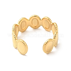 Ионное покрытие (ip) 304 нержавеющая сталь овальное открытое манжетное кольцо для мужчин и женщин&nbsp;RJEW-I085-18G