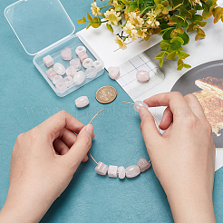 24 шт. 4 стиля натуральные европейские бусины из розового кварца G-AR0005-34