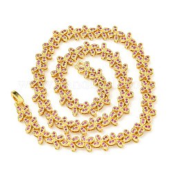 Ожерелья со звеньями-бабочками из латуни с покрытием из латуни и кубическим цирконием NJEW-A031-03G-03