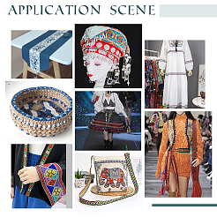 Лента из полиэстера с цветочным узором в этническом стиле OCOR-WH0047-48