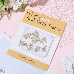 12 pièces en laiton micro pavé pendentifs en zircone cubique claire&nbsp;KK-BBC0023-92G