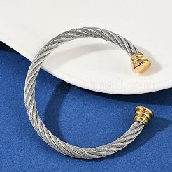 Bracciali a polsino in acciaio inossidabile 304&nbsp;BJEW-M136-01C-PG