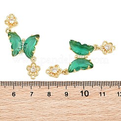 Ciondoli connettore in ottone micro pavé di zirconi cubici&nbsp;CU-CBACDF6-01G-15