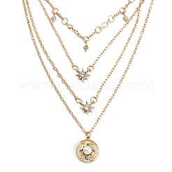 Сплав горный хрусталь многоуровневые ожерелья NJEW-FS0001-03