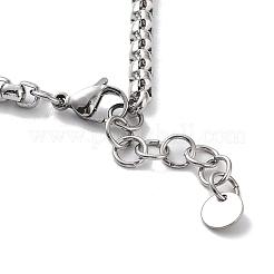 Натуральный смешанный драгоценный камень с 201 ожерельем из нержавеющей стали NJEW-Q334-01C