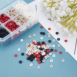 4 цвет плоские круглые бусины ручной работы из полимерной глины CLAY-AR0001-26